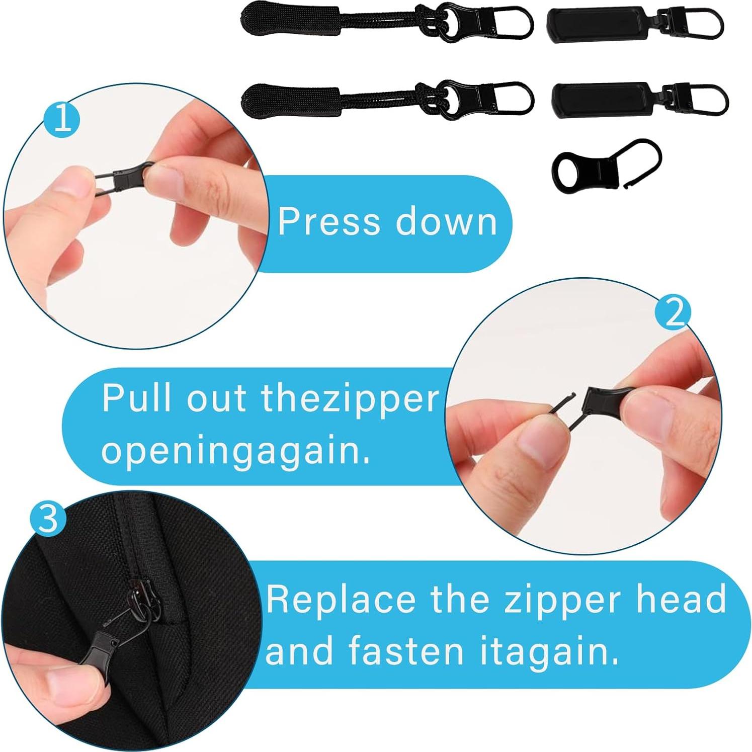 12 Tiradores de Cremallera Reemplazo Styquenzer Metal y Plástico