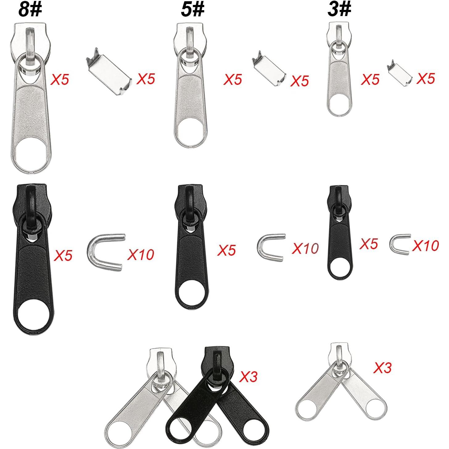 Kit de Reparación de Cremalleras 85 Piezas TecUnite Metal