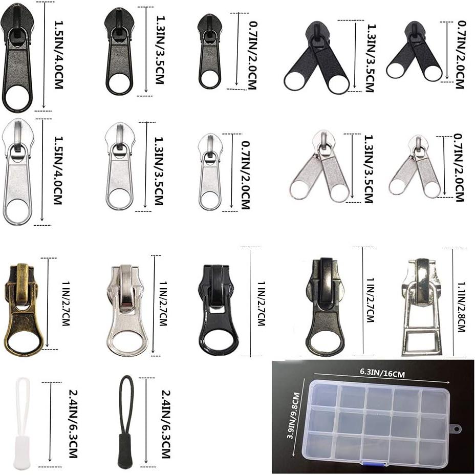 Kit de Reparación de Cremalleras JOSDIOX 255 Piezas con Pinzas
