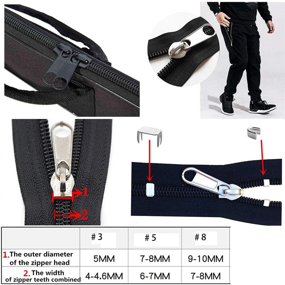 Kit de Reparación de Cremalleras JOSDIOX 255 Piezas con Pinzas