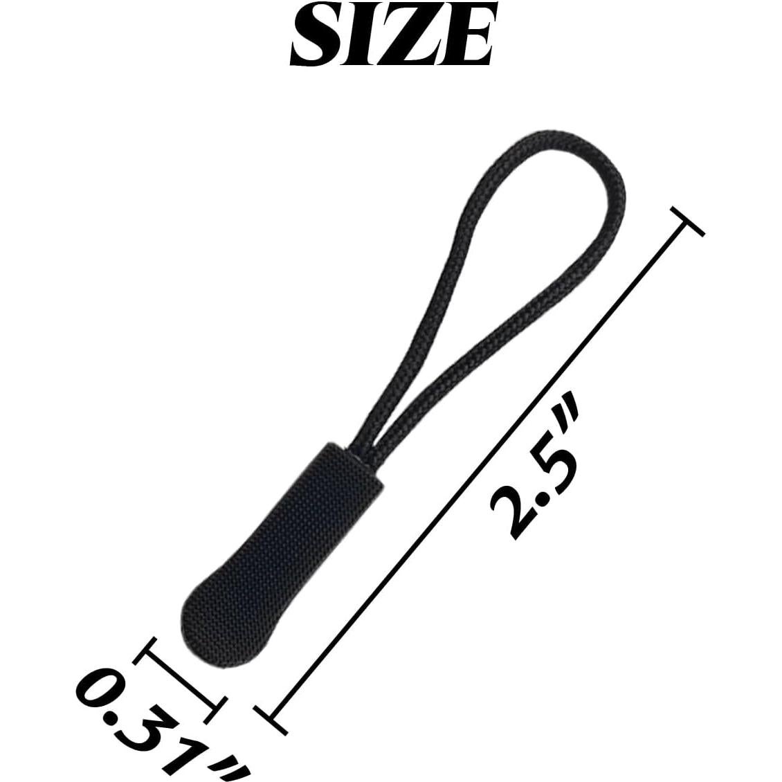 Tiradores de Cremallera TIHOOD 100PCS Negro Antideslizante