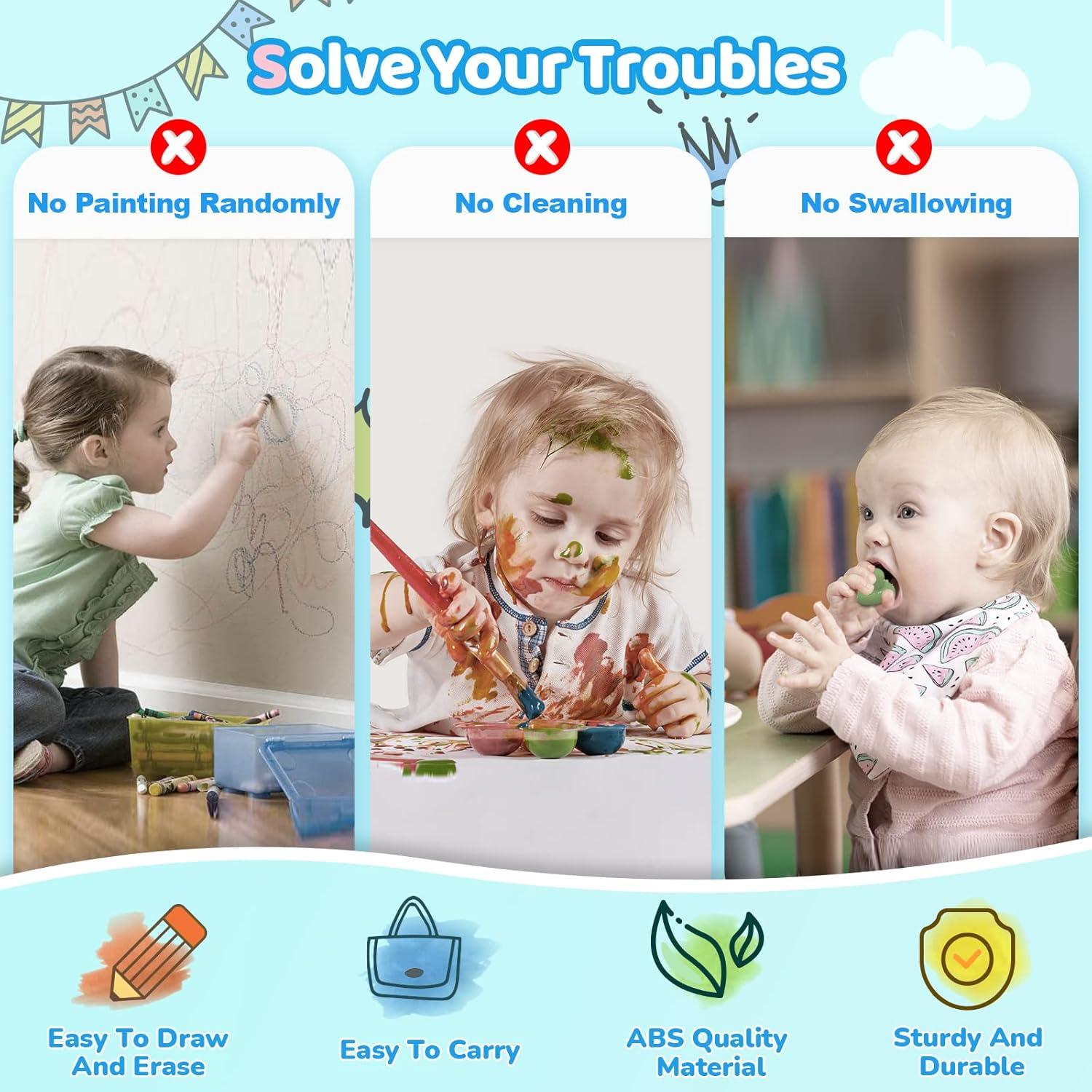 Pizarra Magnética Kikidex Azul Menta para Niños 1-3 Años