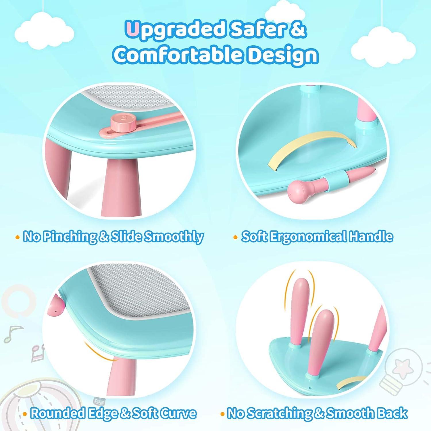 Pizarra Magnética Kikidex Azul Menta para Niños 1-3 Años