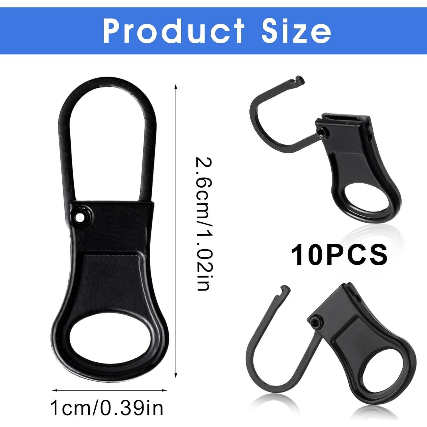 10 Piezas Tiradores de Cremallera Desmontables Ouligay