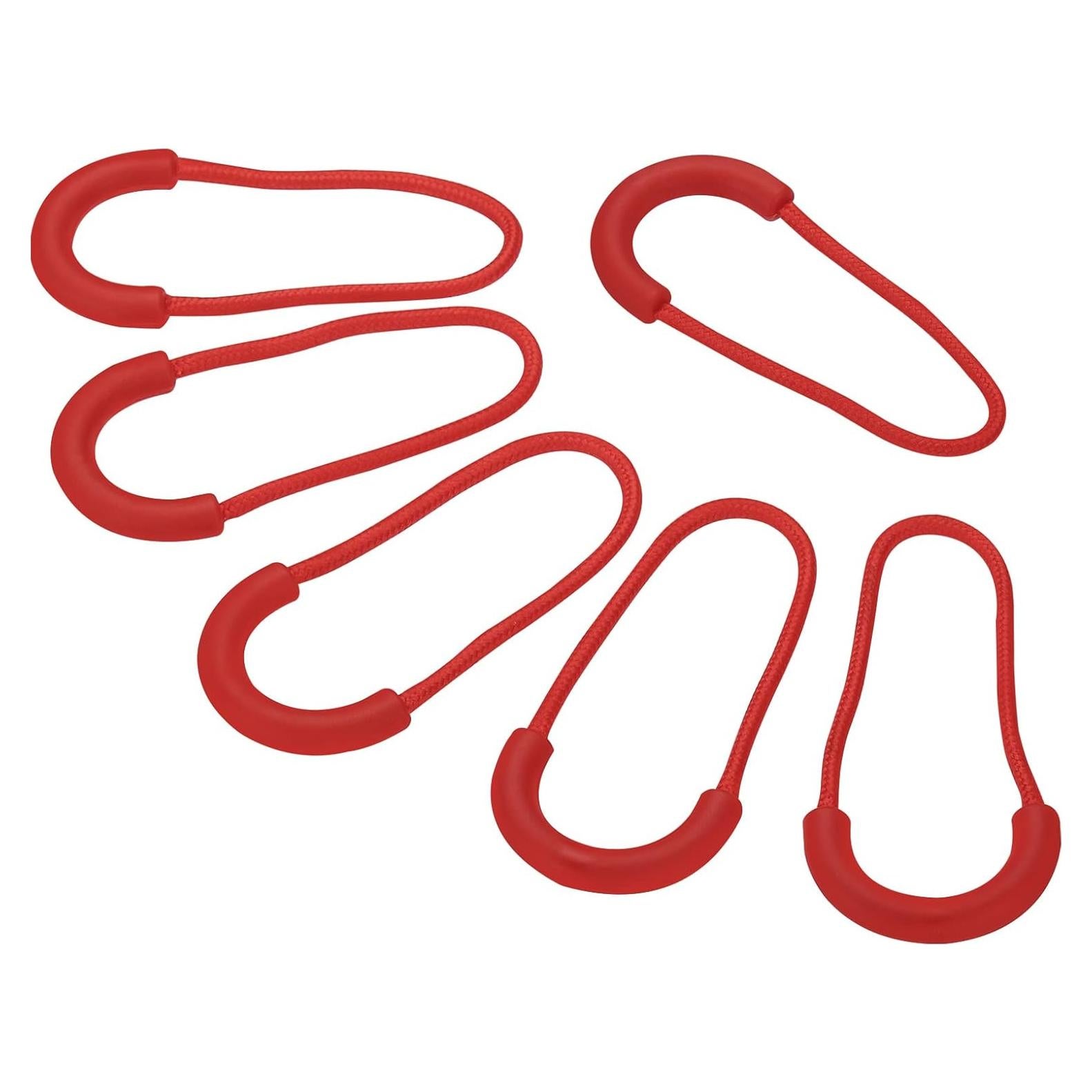 Tiradores de Cremallera PATIKIL 15 Piezas Nylon Rojo