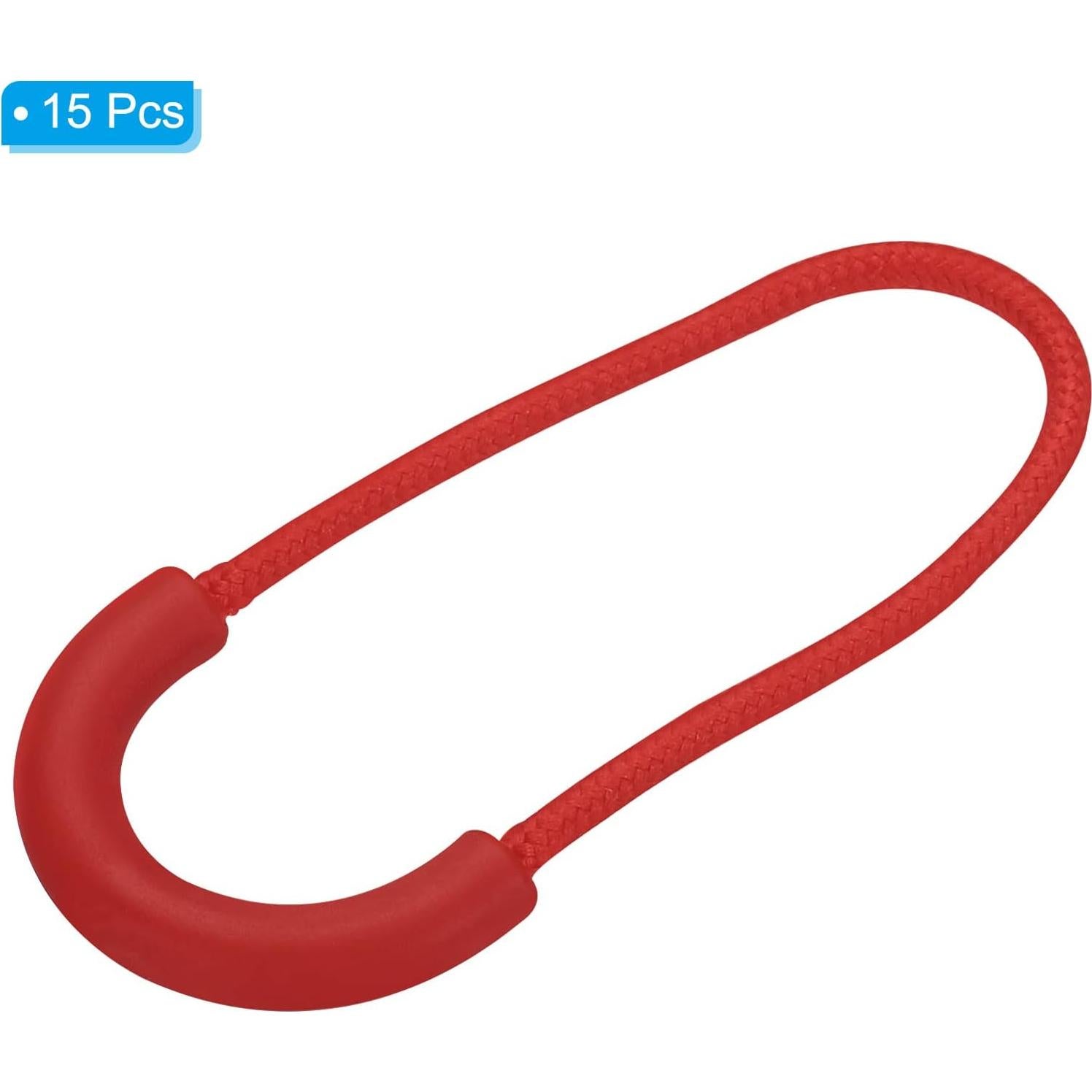 Tiradores de Cremallera PATIKIL 15 Piezas Nylon Rojo