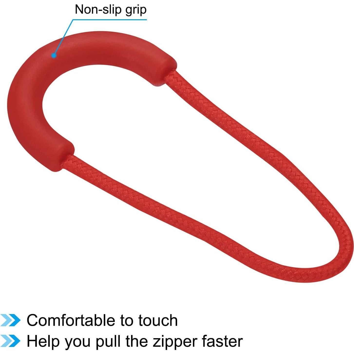 Tiradores de Cremallera PATIKIL 15 Piezas Nylon Rojo