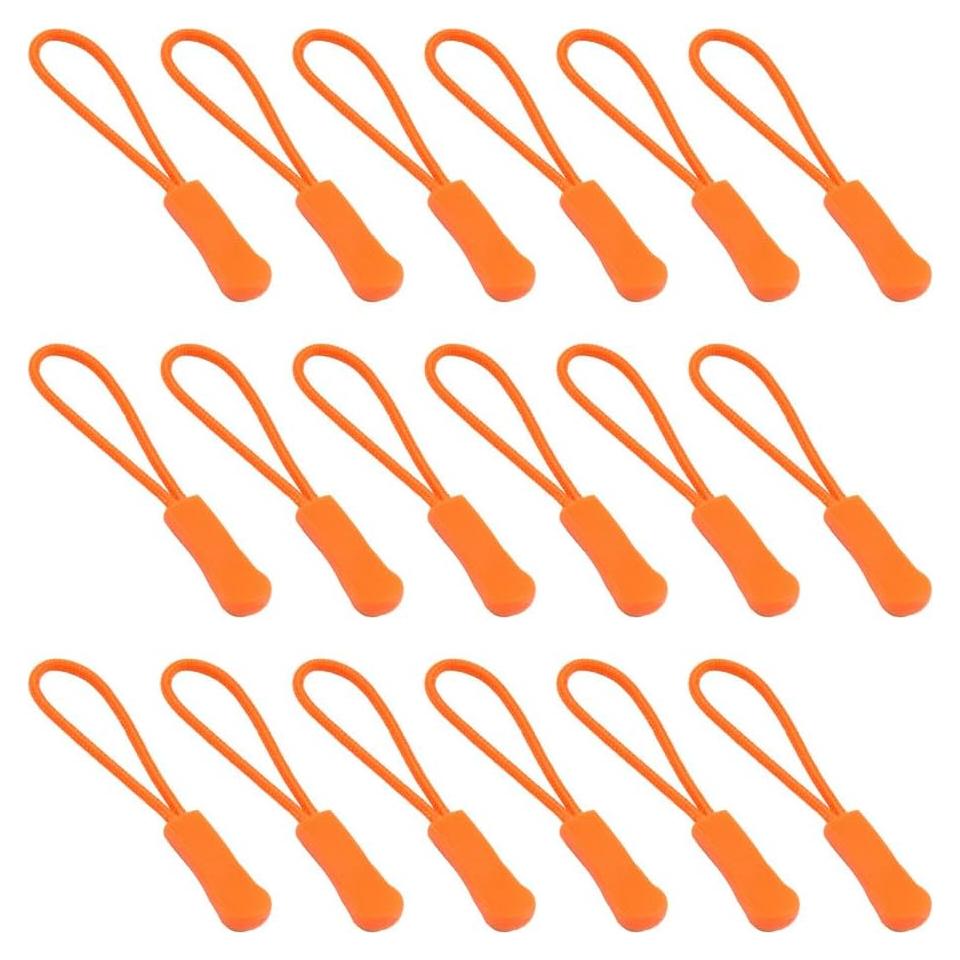 Tiradores de Cremallera Ruidee 50 Piezas Naranja PVC Nylon