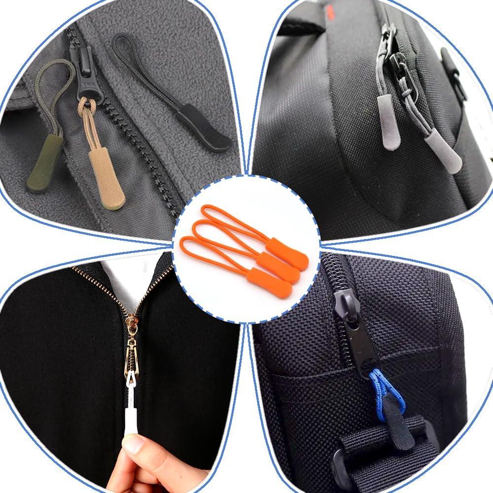 Tiradores de Cremallera Ruidee 50 Piezas Naranja PVC Nylon