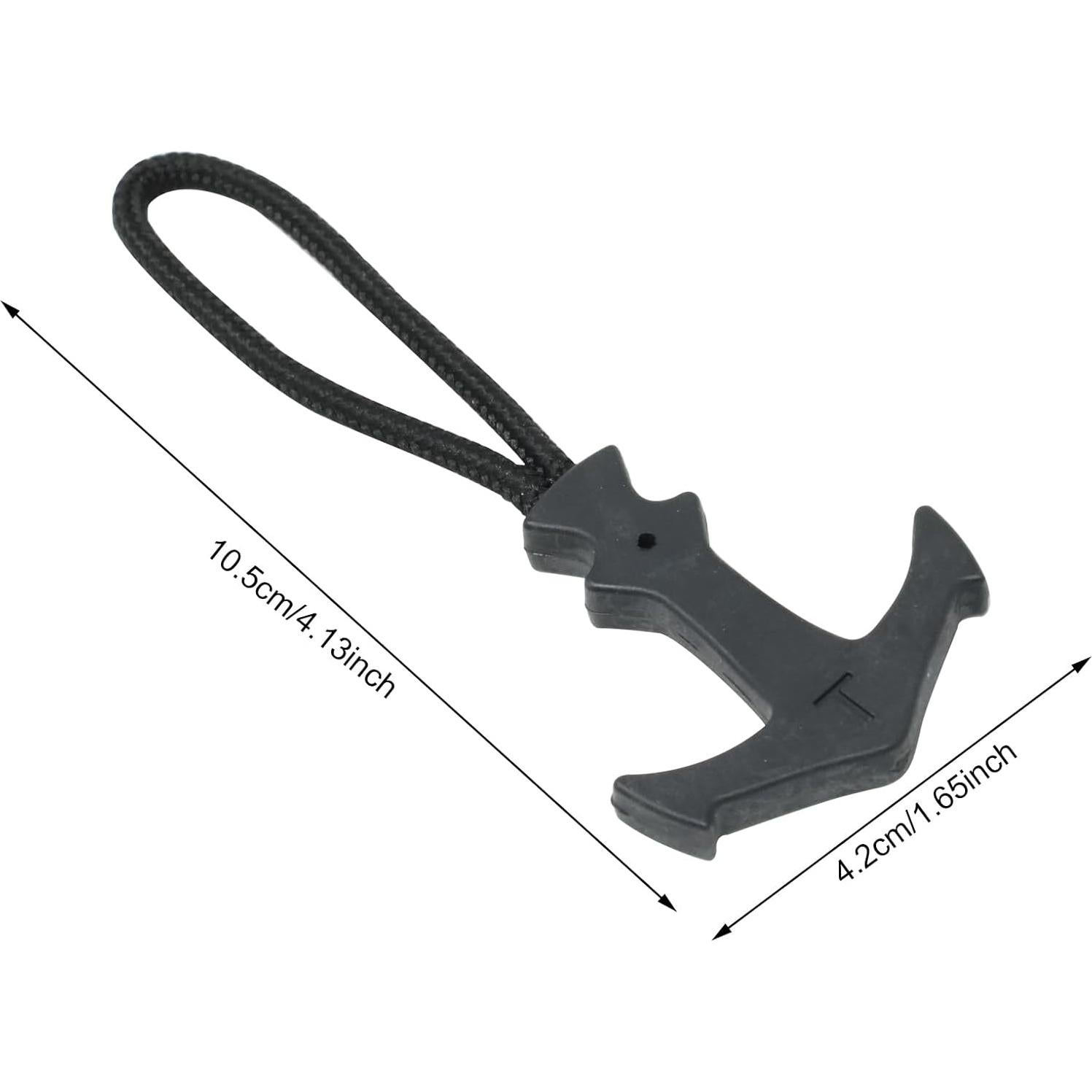 Tiradores de Cremallera Honbay 6PCS Nylon Ancla Negro