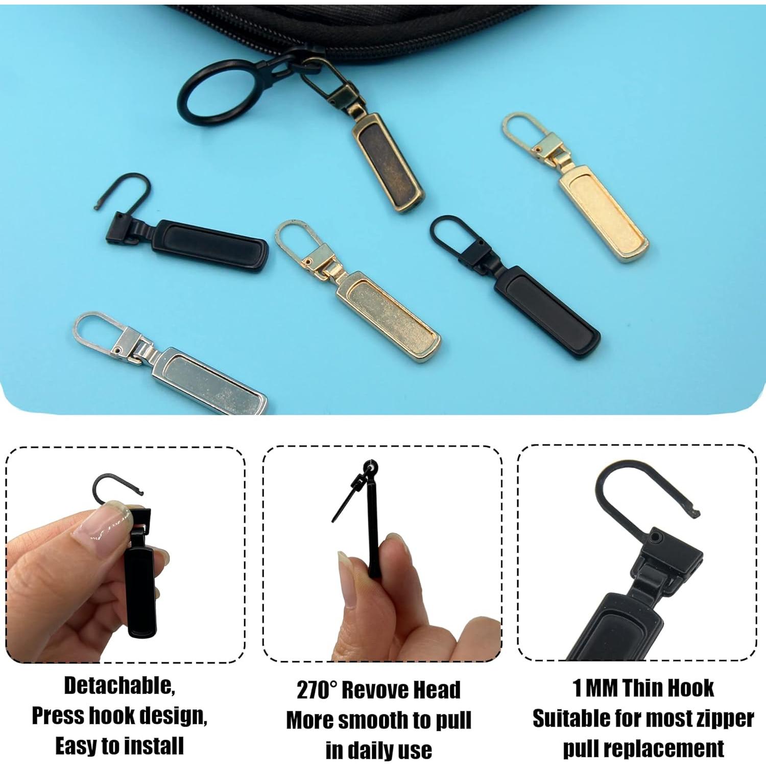 Kit de 6 Tiradores de Cremallera SINCCO Metal Negro Universal