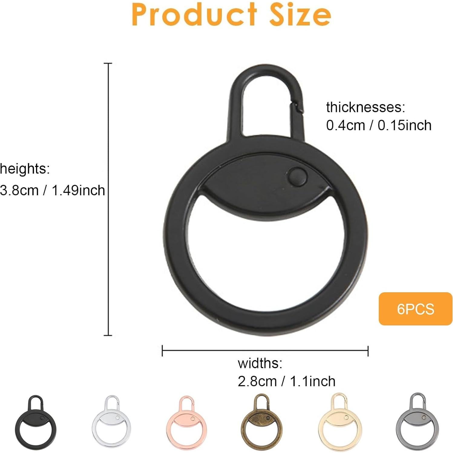 Tiradores de Cremallera Reemplazo Tapeta 6 Piezas 6 Colores