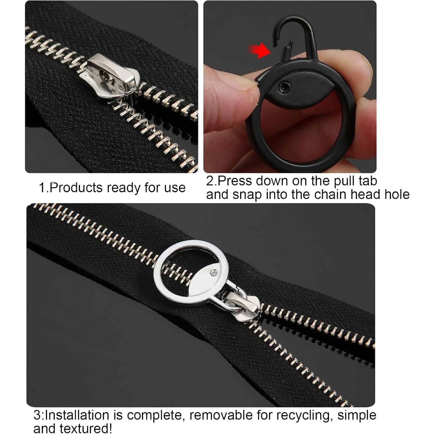 Tiradores de Cremallera Reemplazo Tapeta 6 Piezas 6 Colores