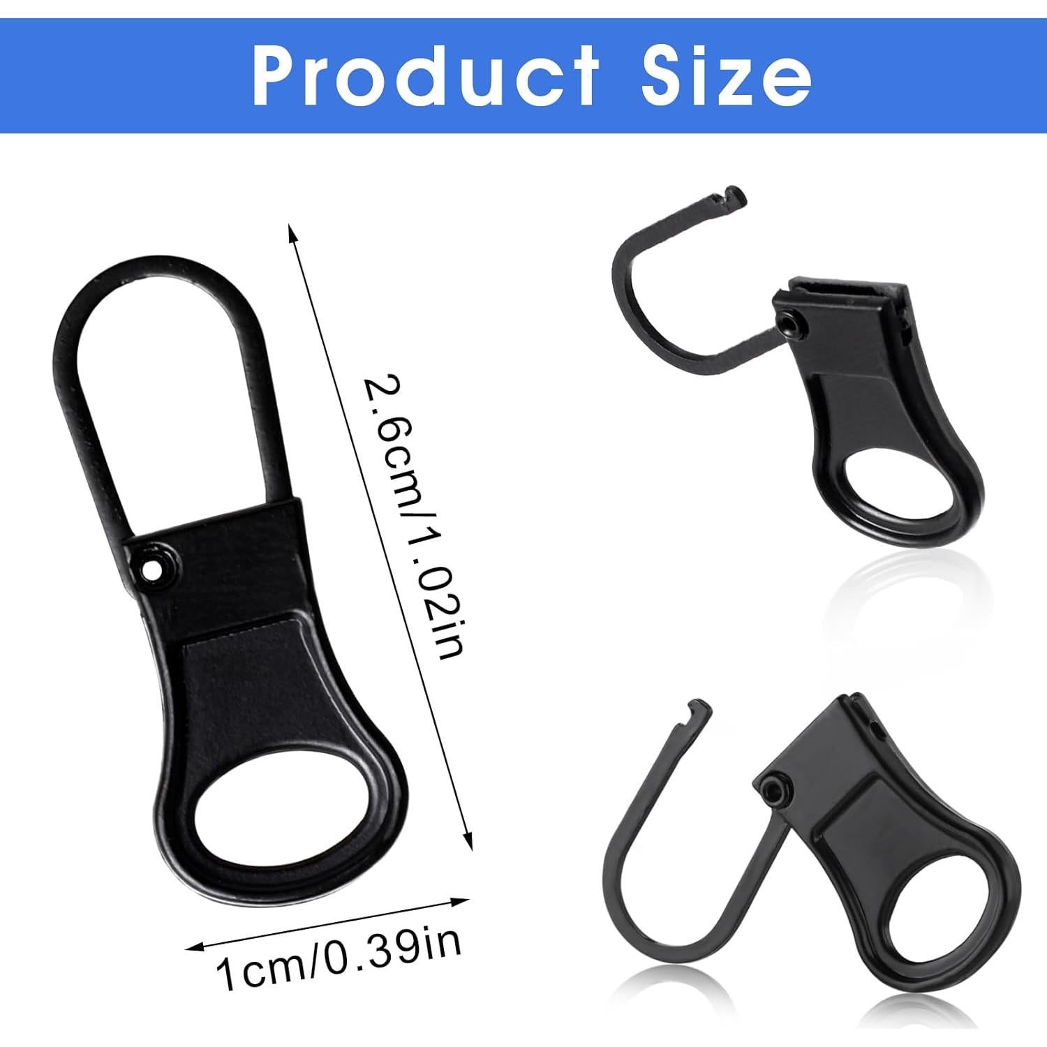 Reemplazo Tiradores de Cremallera Ouligay 6 Piezas Metal