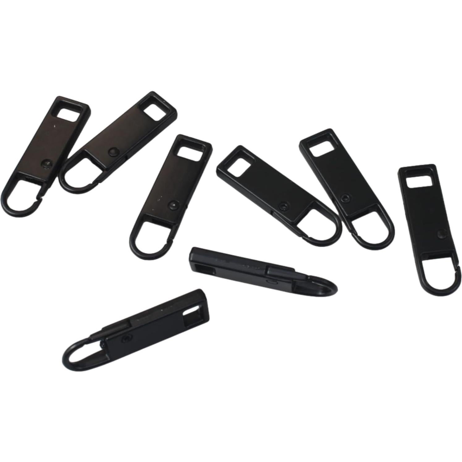 Tiradores de Cremallera Metálicos OZXNO 8 Piezas Negro