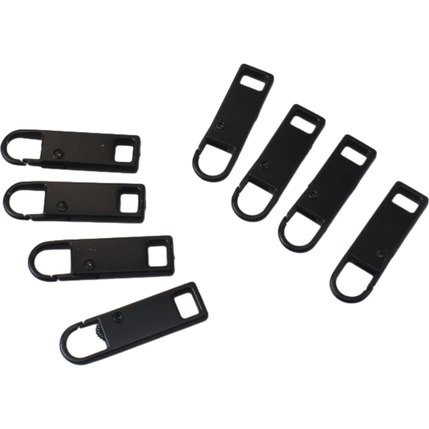 Tiradores de Cremallera Metálicos OZXNO 8 Piezas Negro