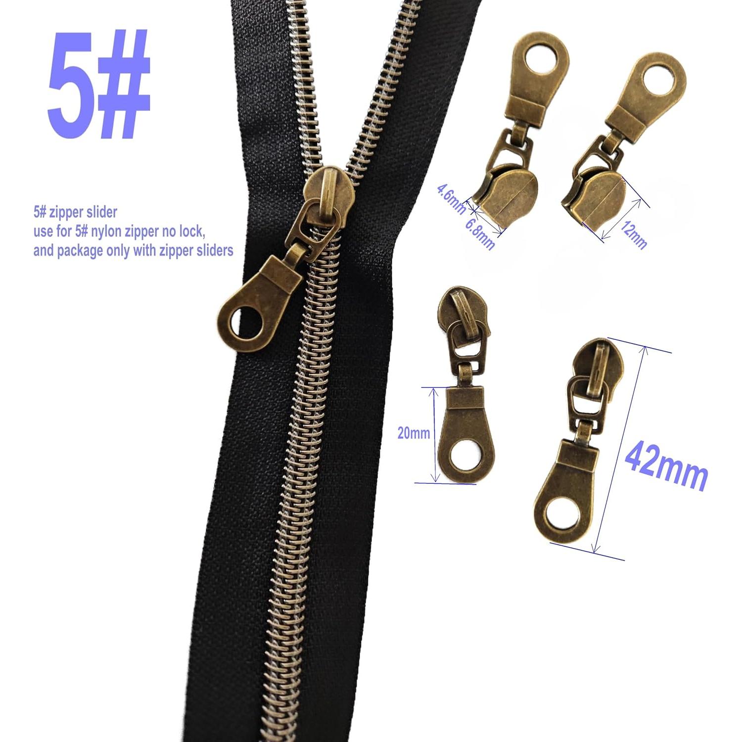 Tiradores de Cremallera #5 Leekayer 50PCS Latón Negro