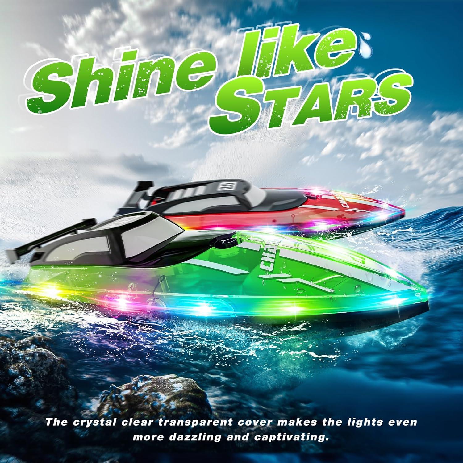 Barco RC JOI MEW Verde Jade con luces LED y 2.4GHz