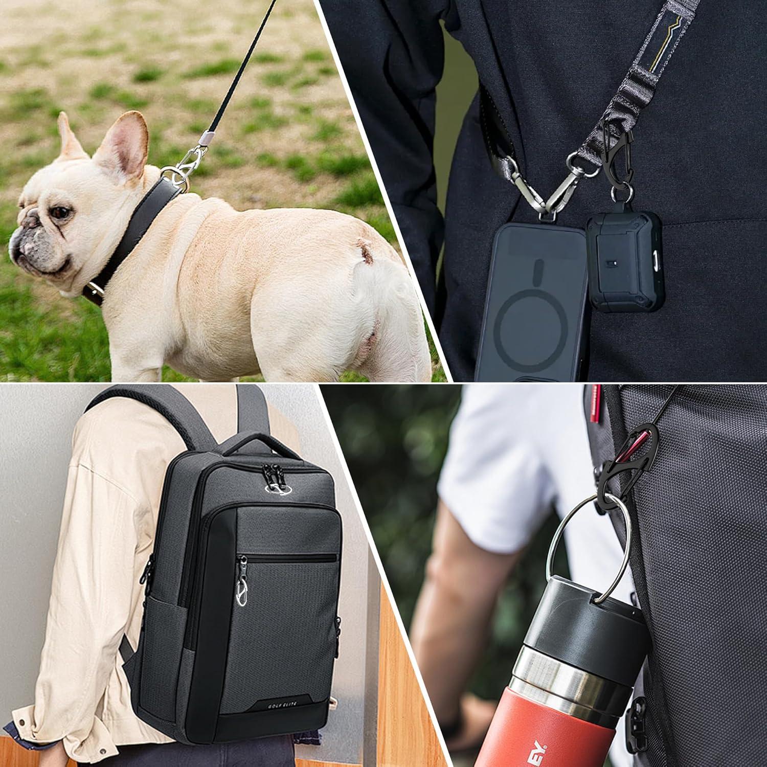 20 Clips de Cremallera Antirrobo Meschett - Plata y Negro