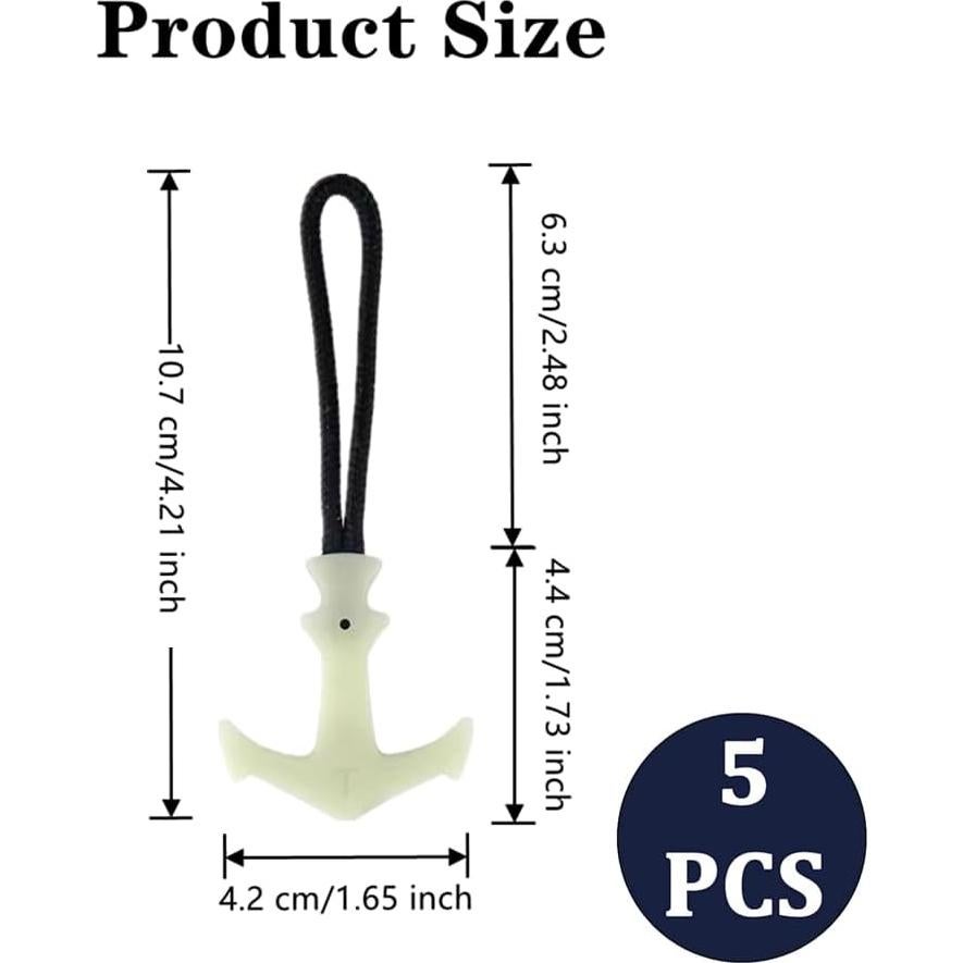 Set de 5 Tiradores de Cremallera Luminosa Selxran - Reemplazo Durable