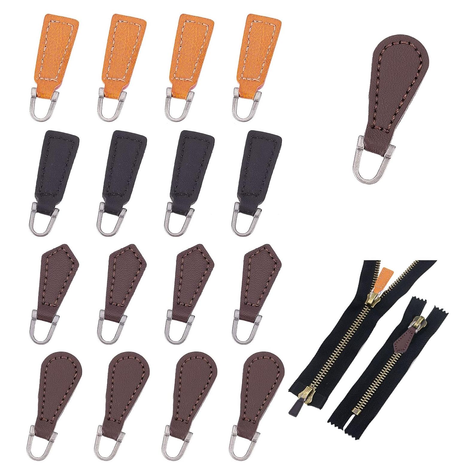 Tiradores de Cremallera de Cuero PH PandaHall 20 Pcs 4 Estilos