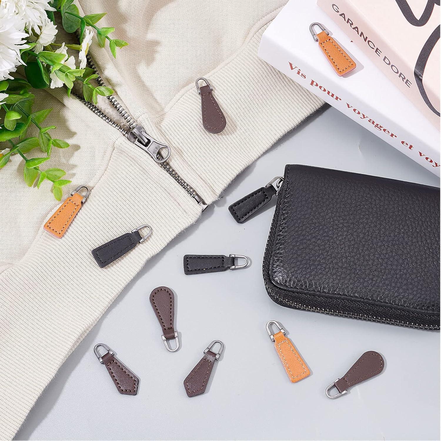 Tiradores de Cremallera de Cuero PH PandaHall 20 Pcs 4 Estilos