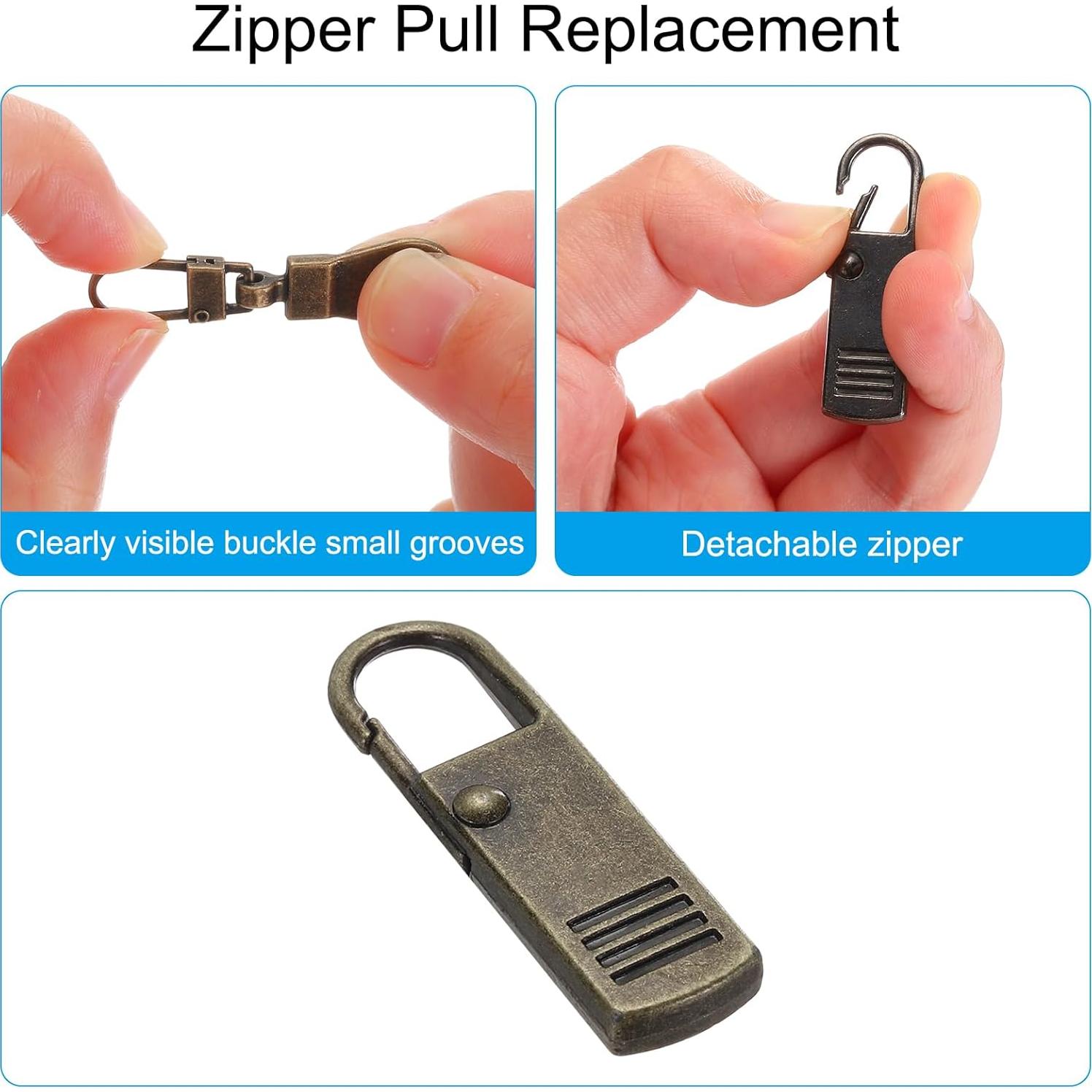 Kit 8 Pcs Tiradores de Cremallera Metálicos PATIKIL Bronce