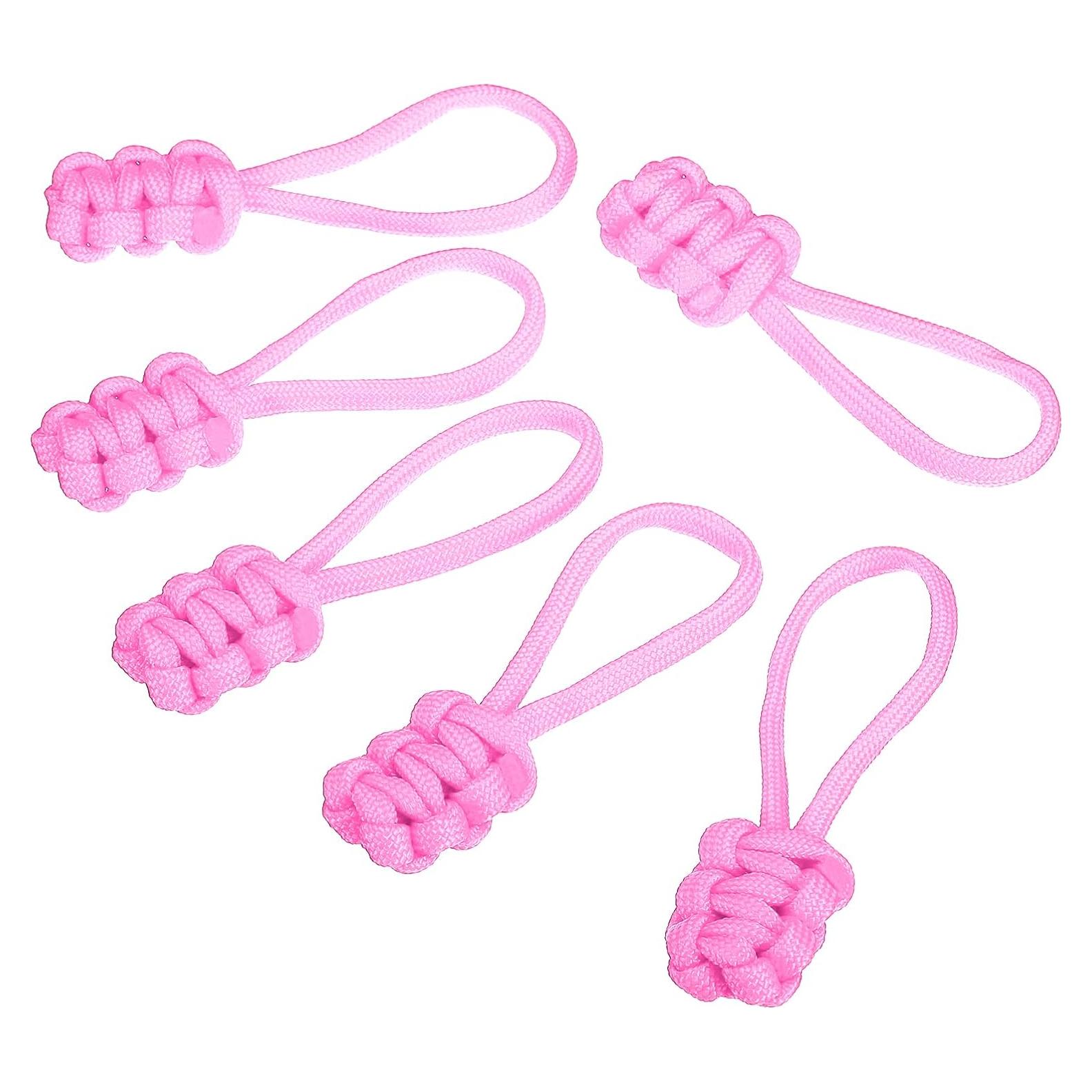 Tiradores de Cremallera PATIKIL 6 Piezas Nylon Rosa