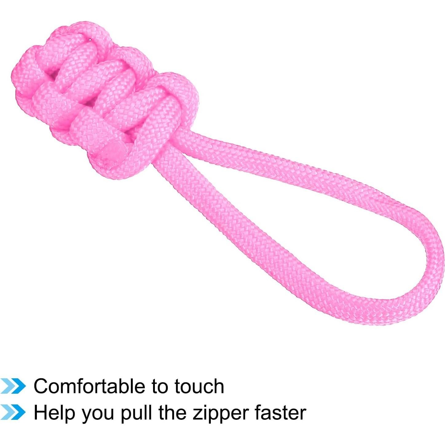 Tiradores de Cremallera PATIKIL 6 Piezas Nylon Rosa