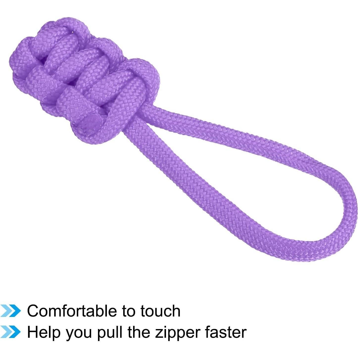 Tiradores de Cremallera PATIKIL 15 Piezas Nylon Púrpura