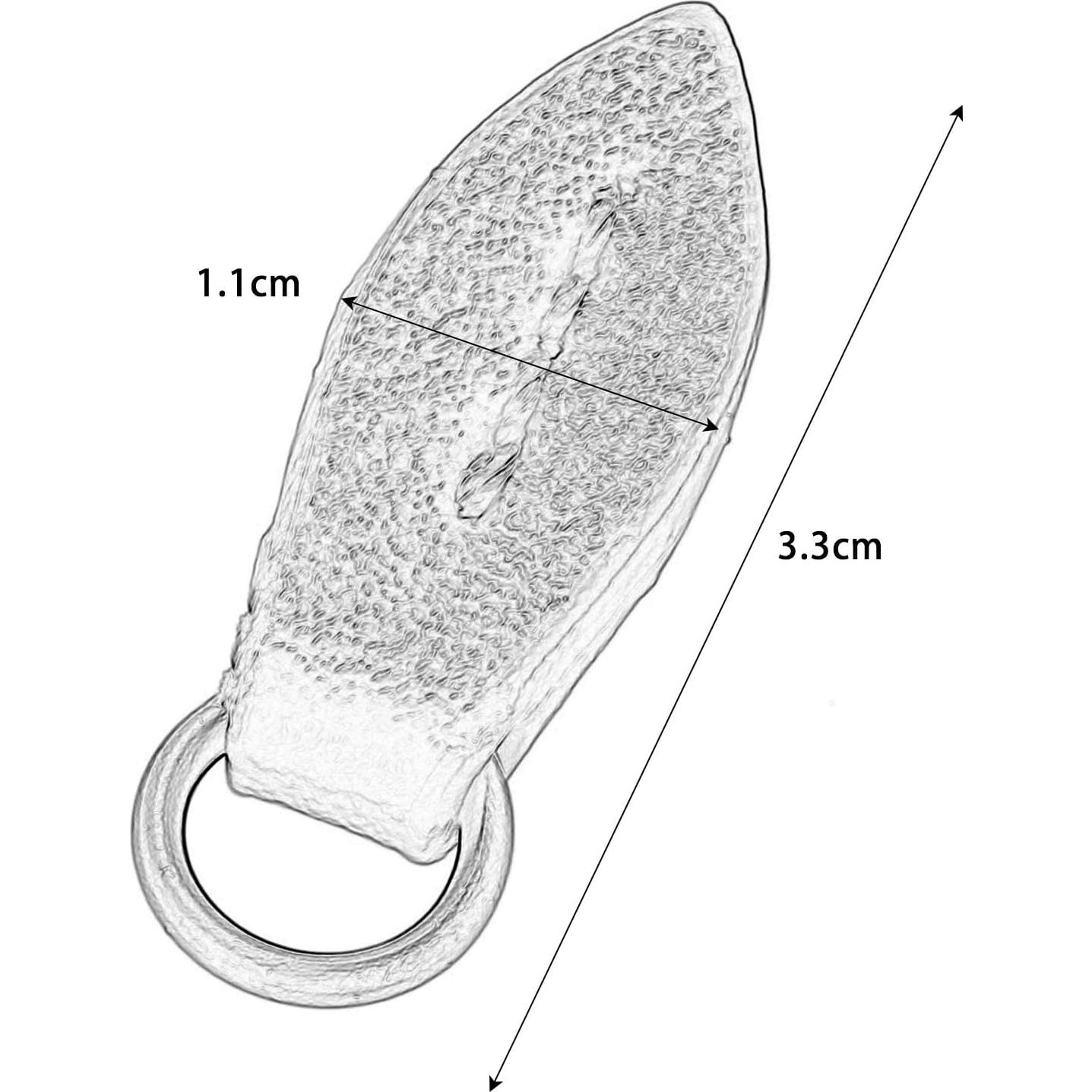 5 Tiradores de Cremallera de Cuero Marrón Yetaha 33x11mm