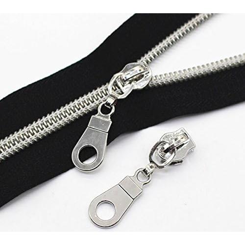 Tiradores de Cremallera YaHoGa 50PCS #5 Plateados Brillantes