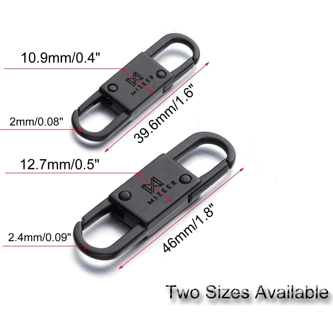 Clips Antirrobo Mizeer para Cremalleras - 2 Tamaños, 4 Piezas