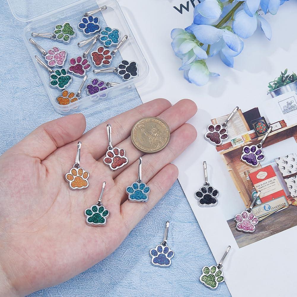 Tiradores de Cremallera DICOSMETIC 20 Pcs Huella de Perro