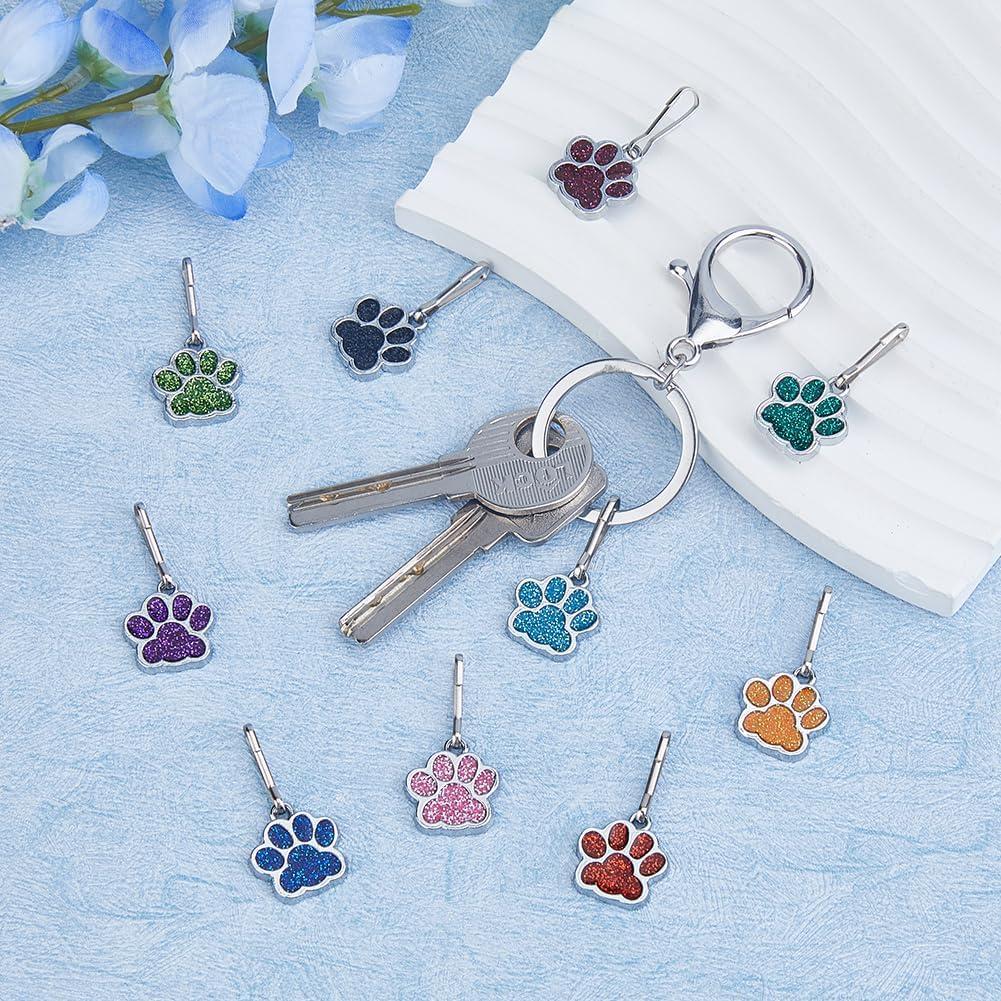 Tiradores de Cremallera DICOSMETIC 20 Pcs Huella de Perro