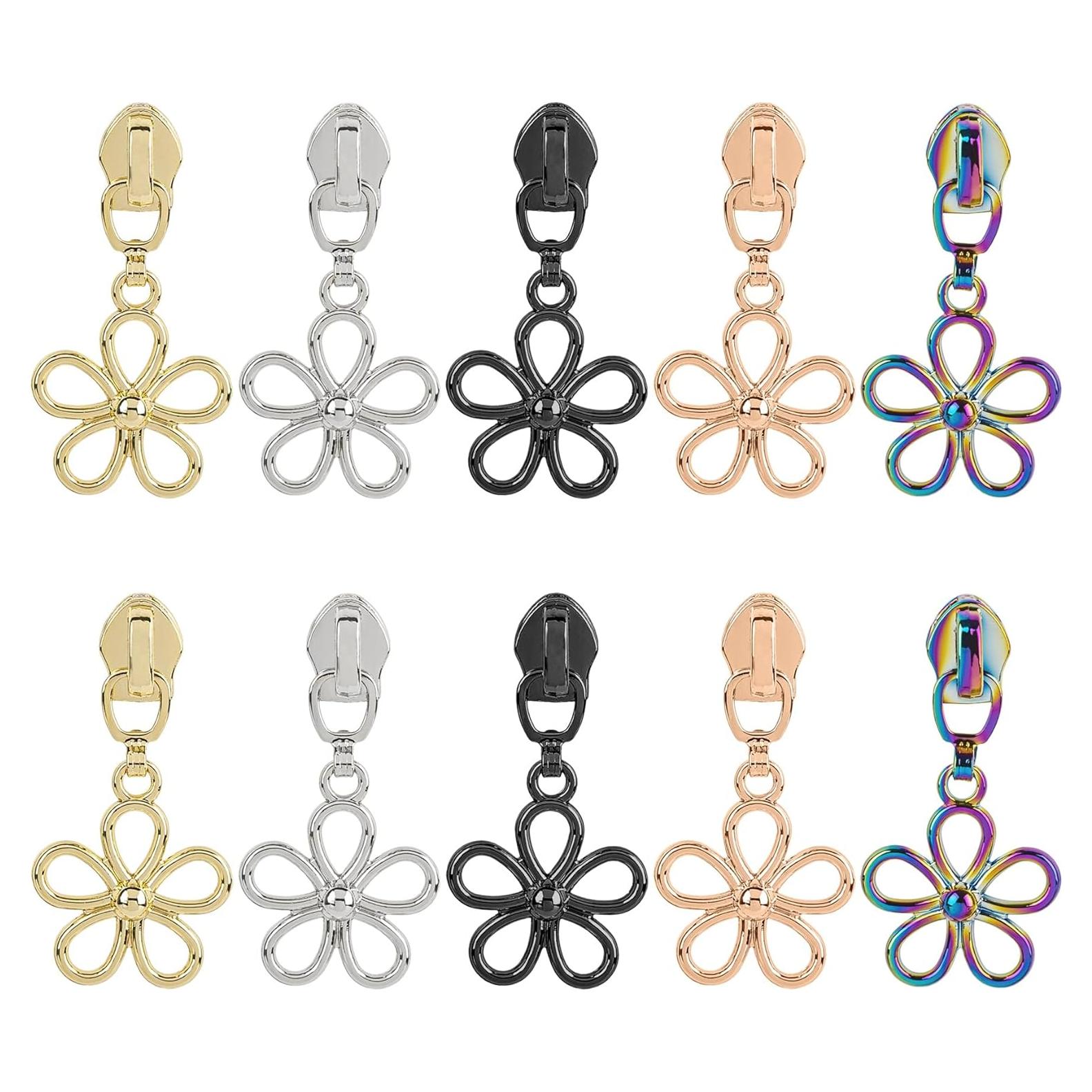 10 Tiradores de Cremallera #5 Framendino Metálicos 5 Colores
