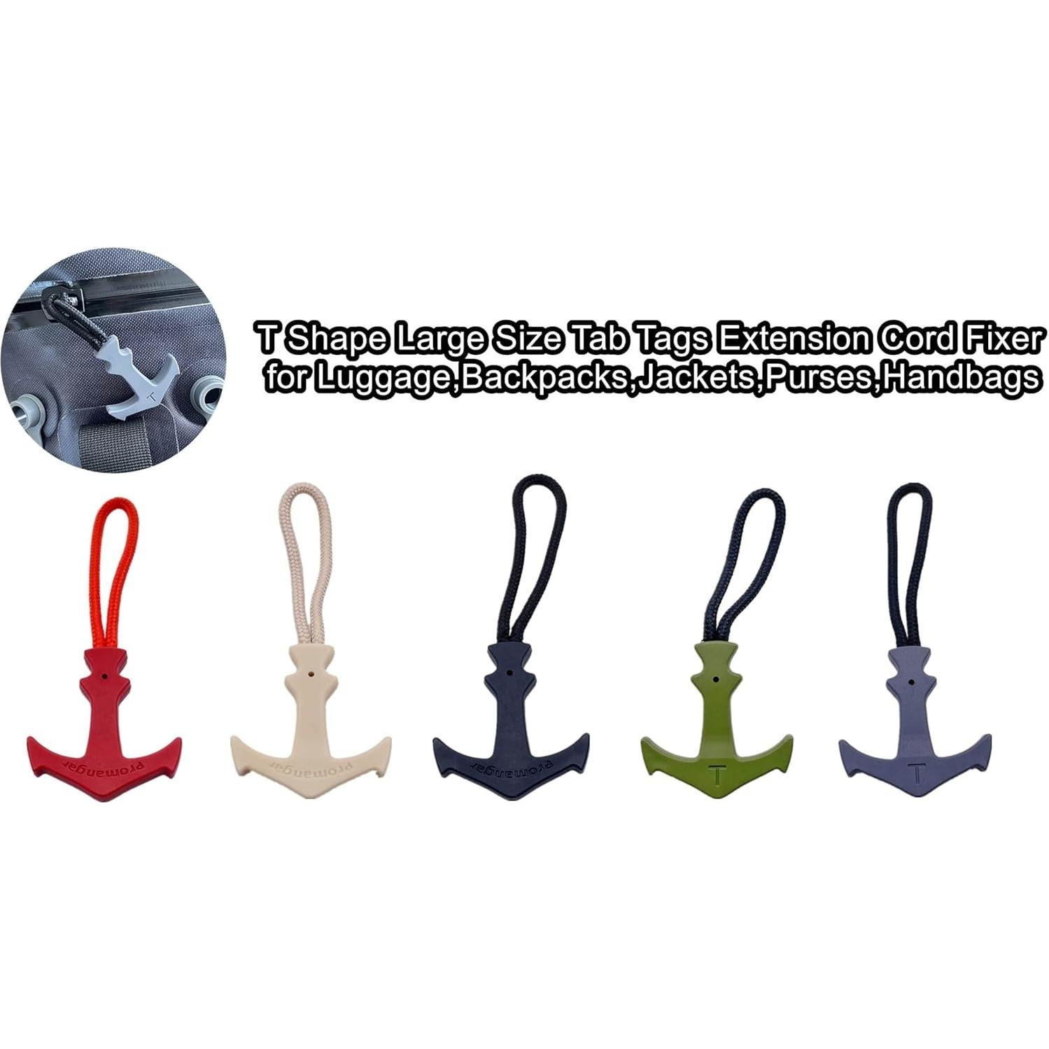 Tiradores de Cremallera LDCRE de Nylon Antideslizante - 5 Colores