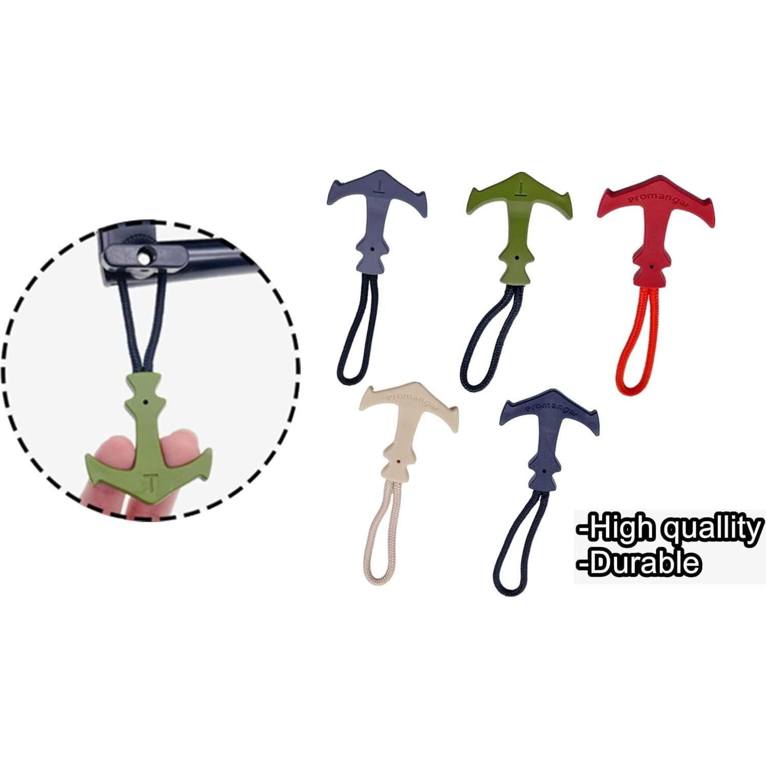 Tiradores de Cremallera LDCRE de Nylon Antideslizante - 5 Colores