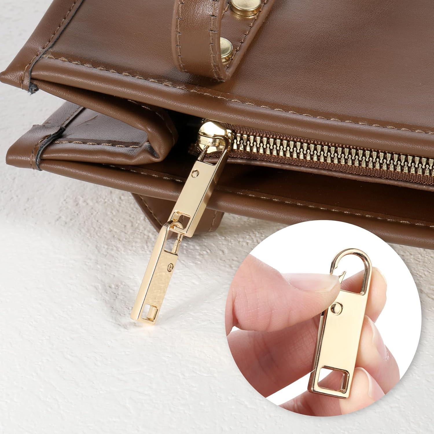 8 Tiradores de Cremallera Dorados de Metal InnoHHustle 3.5cm