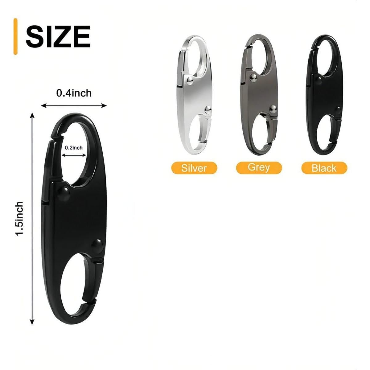 12 Clips de Carabineros Antirrobo Rabihike para Cremalleras