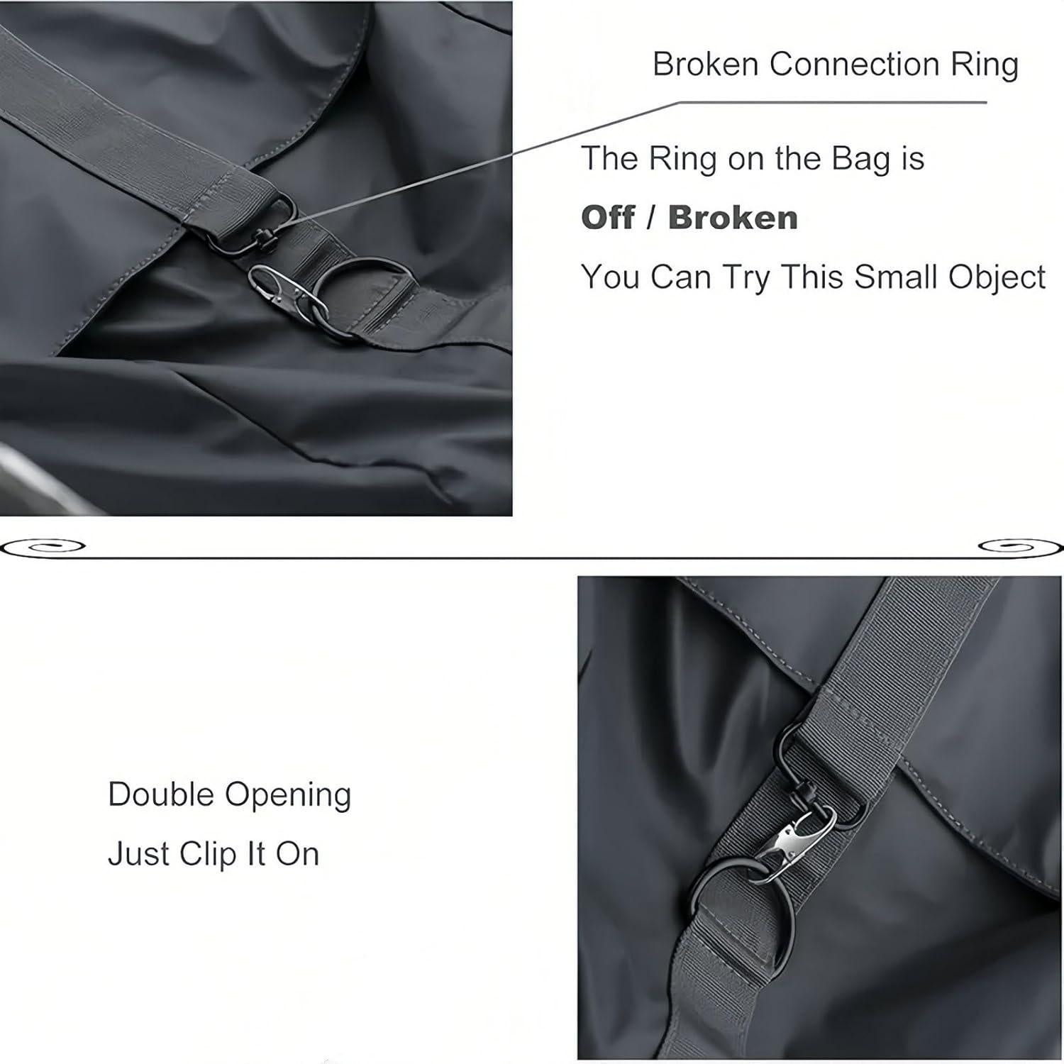 12 Clips de Carabineros Antirrobo Rabihike para Cremalleras