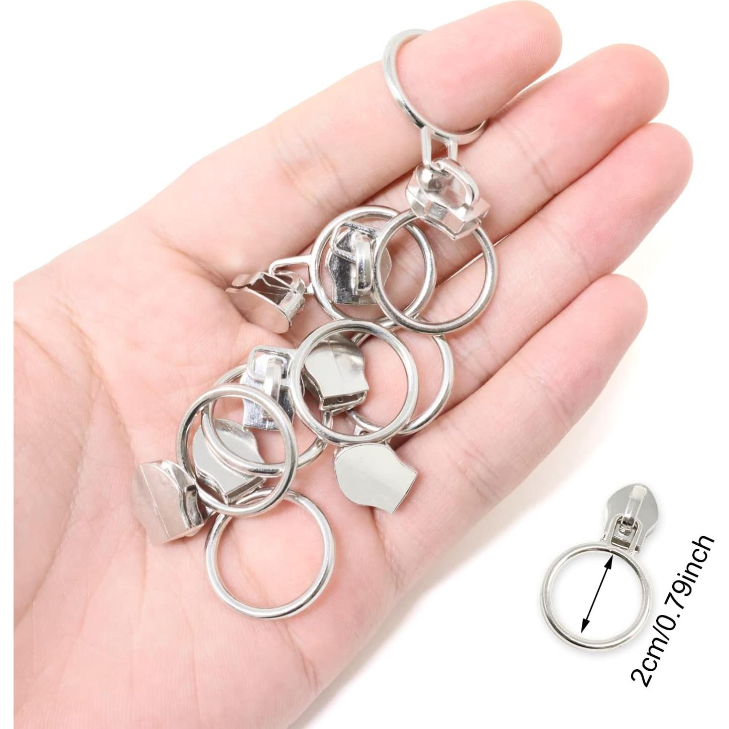 20 Deslizadores de Cierre de Aleación de Zinc #5 Plateados Honbay