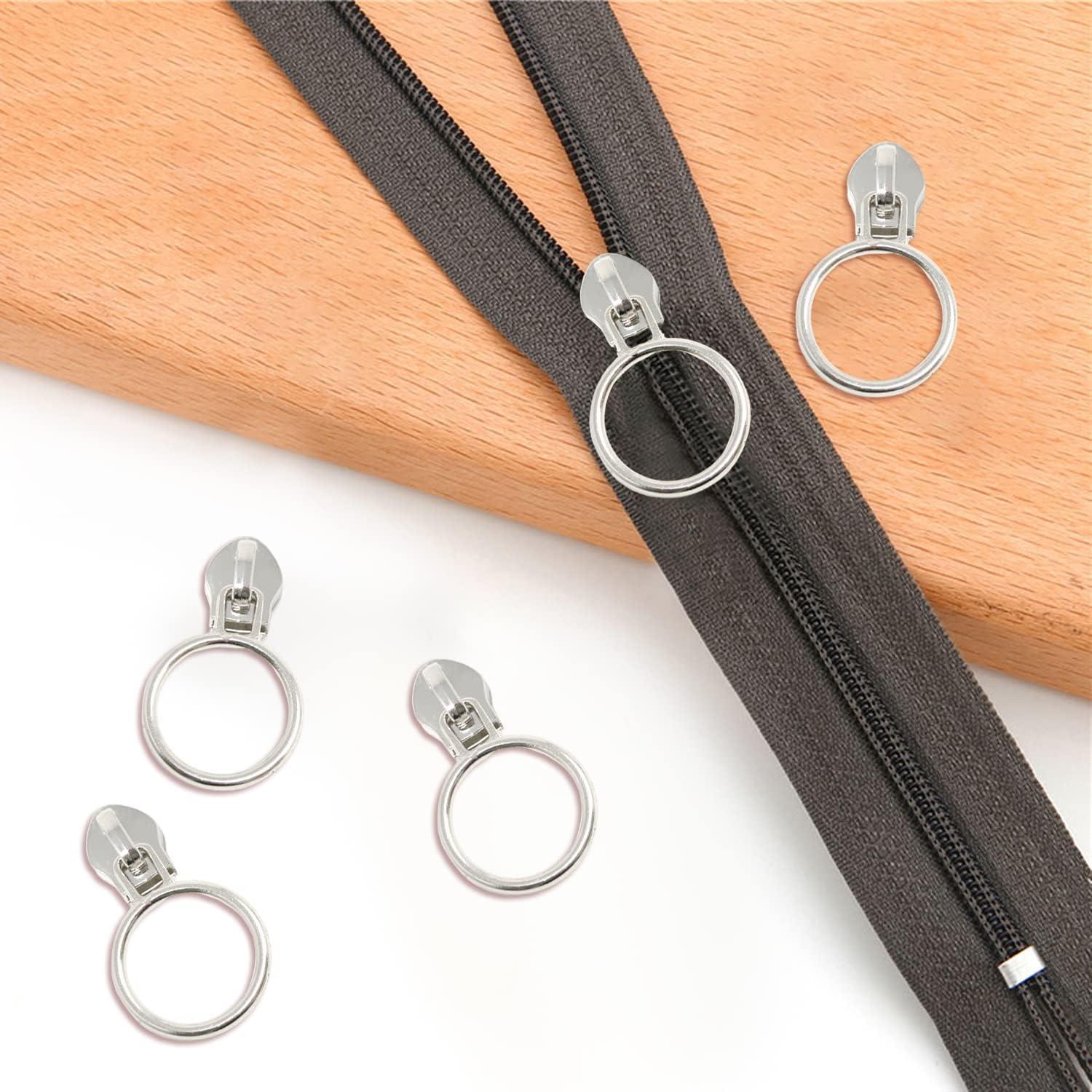 20 Deslizadores de Cierre de Aleación de Zinc #5 Plateados Honbay