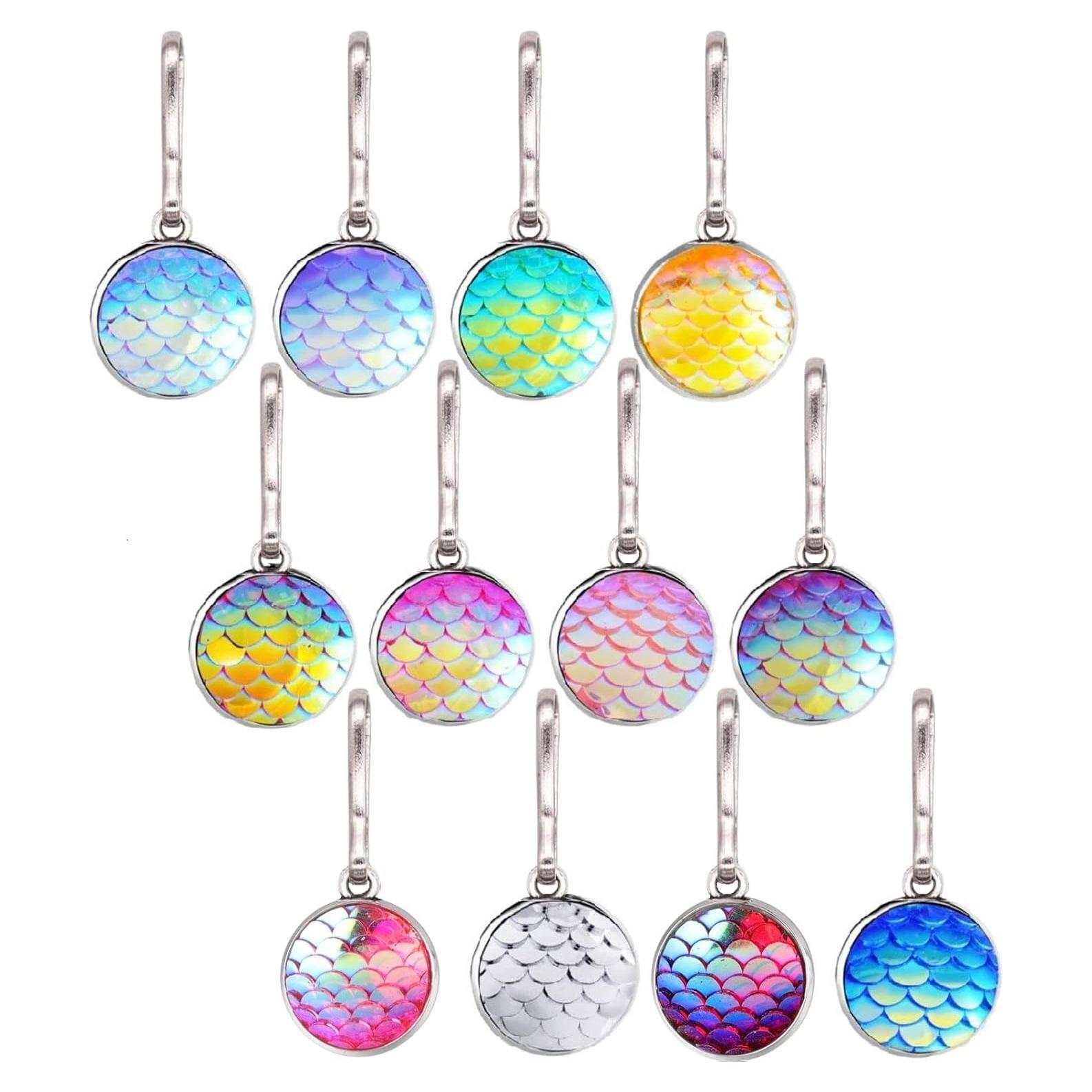 12 Encantos de Tirador de Cremallera Brillantes para Reparación