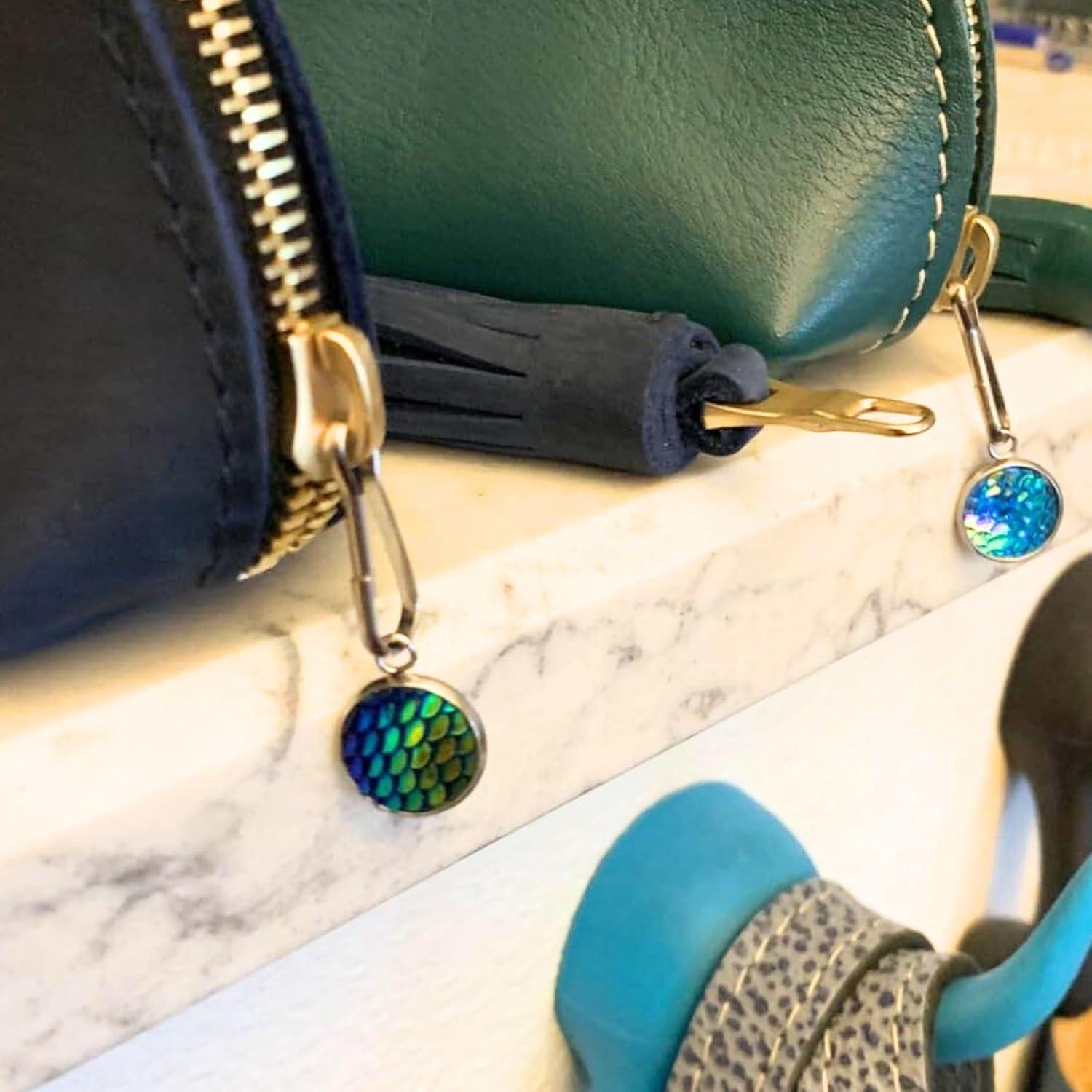 12 Encantos de Tirador de Cremallera Brillantes para Reparación