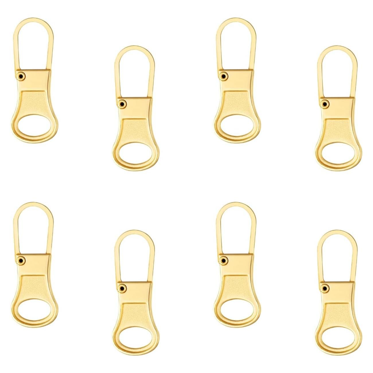 8 Tiradores de Cremallera Reemplazo Dorado NQEUEPN 27x10mm