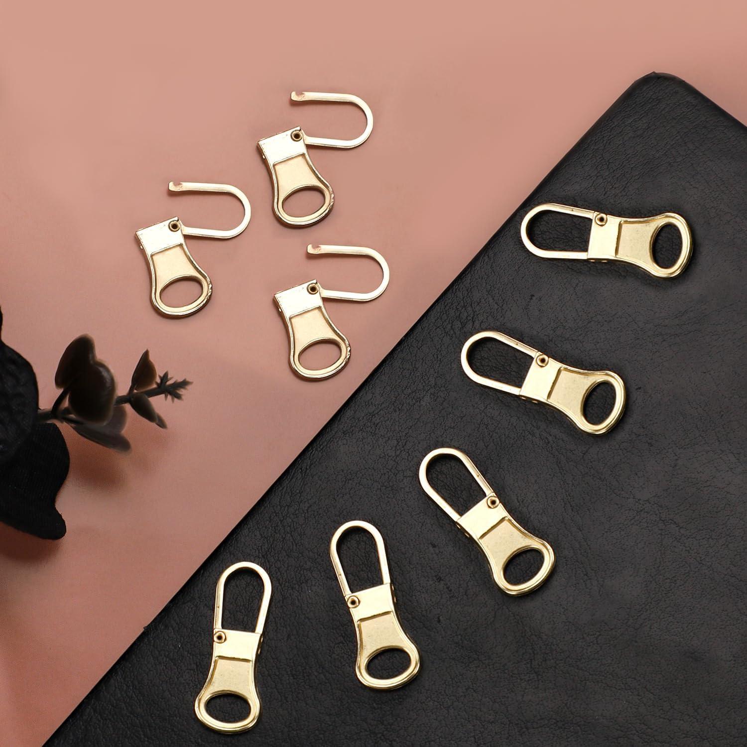 8 Tiradores de Cremallera Reemplazo Dorado NQEUEPN 27x10mm