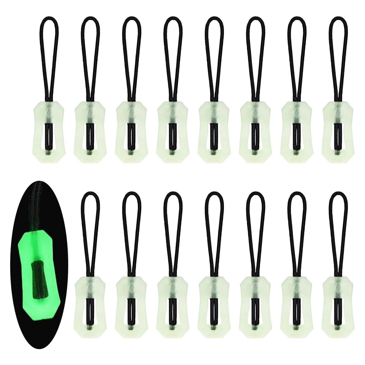 16 Piezas Tiradores de Cremallera Luminosa TTfdacai para Camping