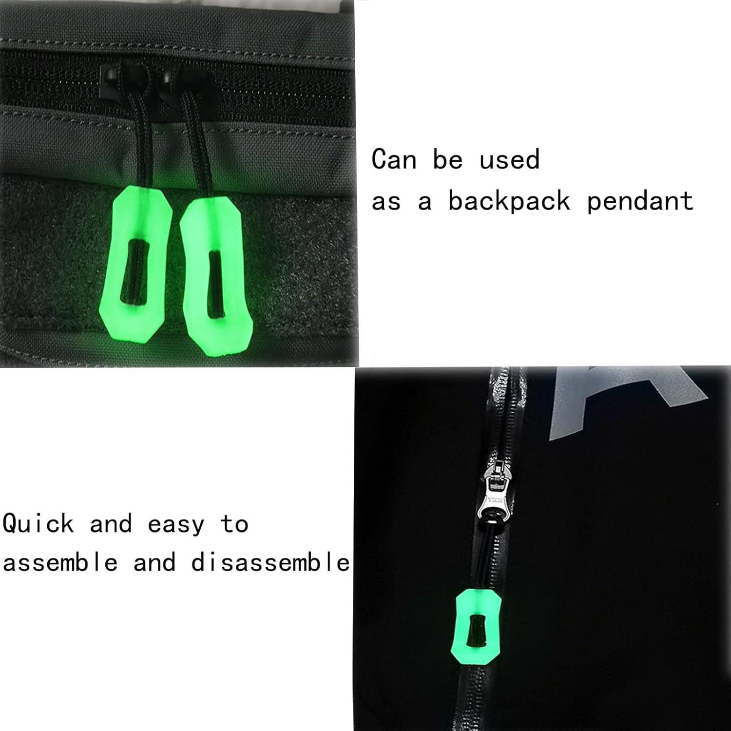 16 Piezas Tiradores de Cremallera Luminosa TTfdacai para Camping