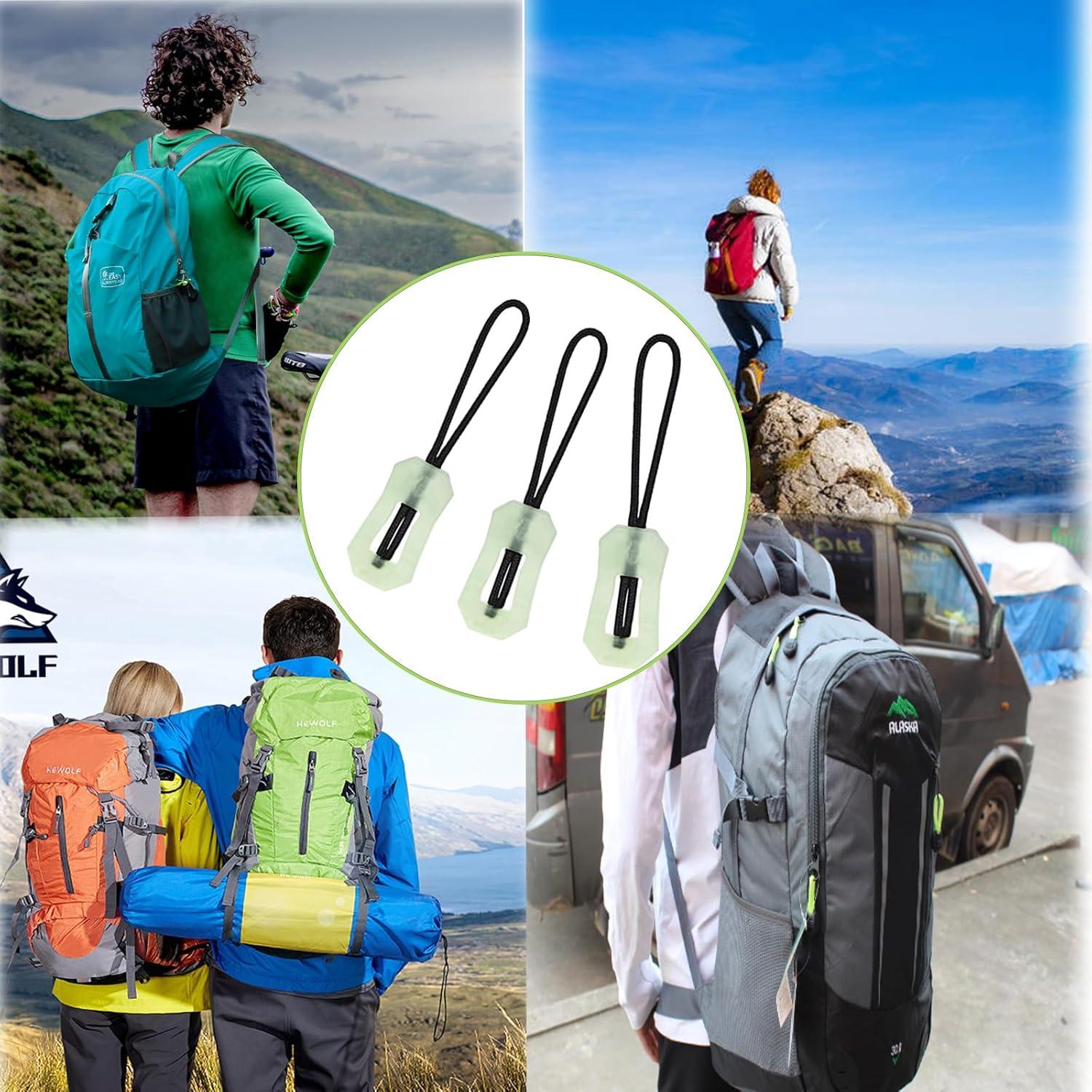 16 Piezas Tiradores de Cremallera Luminosa TTfdacai para Camping